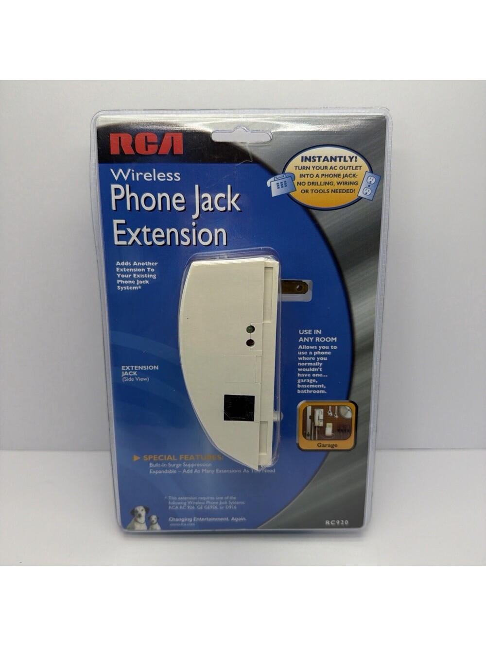 RCA RC920 Wireless Telephone Jack Extension NEW
